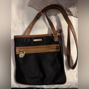 Michael Kors Black and Tan Crossbody Bag